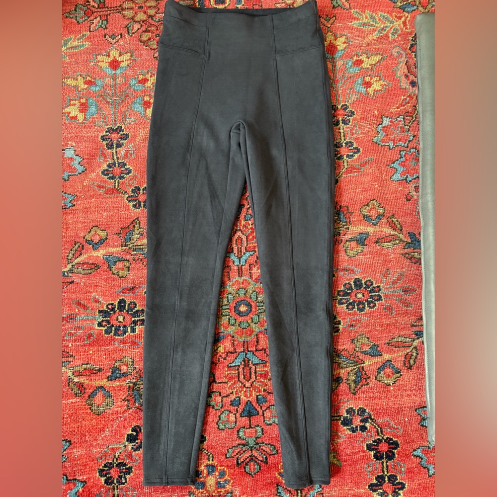 SPANX Black Faux Suede L